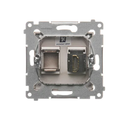 HDMI zásuvka (modul) matná metalíza hnědá