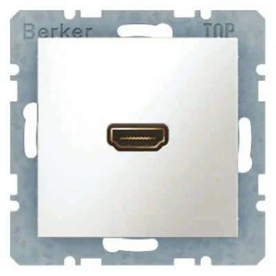 HDMI zásuvka s 90stupňovým připojením. krémový lesk