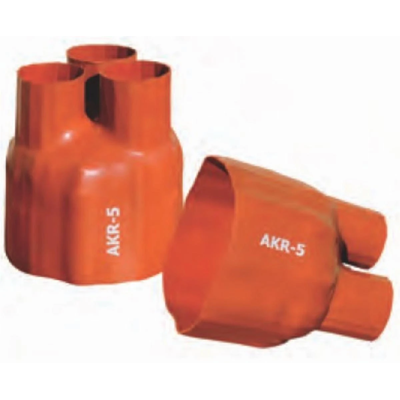 Heat-shrinkable breakout boots for medium voltage up to 36 kV, red color AKR 4
