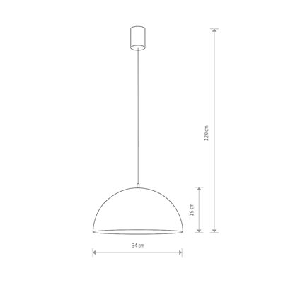 HEMISPHERE RUST I S Lámpara colgante 34cm 60W E27 IP20 óxido