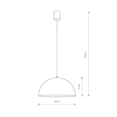 HEMISPHERE RUST I S Závěsná lampa 34cm 60W E27 IP20 rez