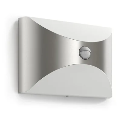 HERB Outdoor wall lamp with motion sensor 6W LED 600Lm WW silver