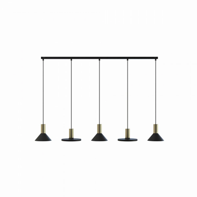 HERMANOS V Five-bulb pendant lamp 132cm 10W GU10 IP20 black