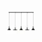 HERMANOS V Five-bulb pendant lamp 132cm 10W GU10 IP20 black