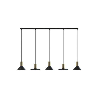 HERMANOS V Five-bulb pendant lamp 132cm 10W GU10 IP20 black