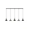 HERMANOS V Five-bulb pendant lamp 132cm 10W GU10 IP20 black
