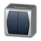 HERMES 2 Interruptor candelabro de superficie IP44 blanco/ahumado