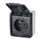 HERMES single surface-mounted socket with grounding 2P+Z IP 44 - anthracite color