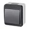 HERMES surface-mounted switch, normally open, doorbell IP 44 - anthracite color