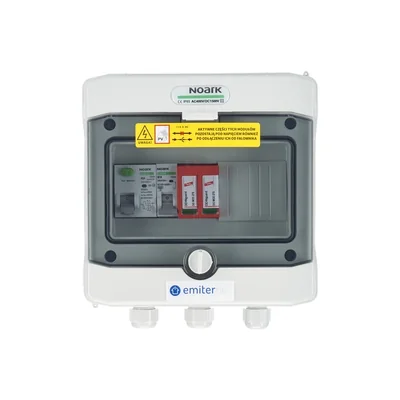 Hermetic AC connection board IP65 EMITER with AC surge arrester Dehn type 2 16A 1-F RCD type A 40A/300mA