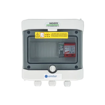 Hermetic AC connection board IP65 EMITER with surge arrester AC Dehn type 1+2 20A 1-F