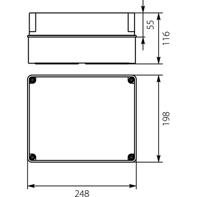 Hermetic box PH-4B.2P with knockouts for chokes + PMT-4 plate