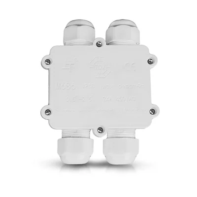 Hermetic cable connector for electric cables / Number of wires: 4 / Wire cross-section: 0.5-2.5mm² / Cable diameter: 8-12mm / IP68 / White