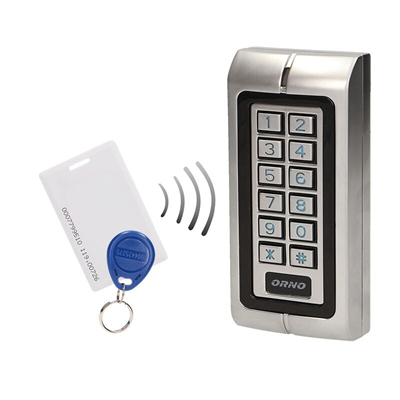 Hermetic combination lock with a card and proximity tag reader, IP68, silver