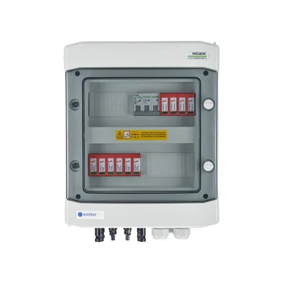 Hermetic DCAC connection board IP65 EMITER with DC surge arrester Dehn 1000V type 2 2 x PV string 2 x MPPT AC arrester Dehn type 2 10A 3-F