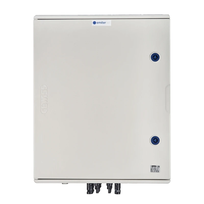 Hermetic DCAC connection board IP66 EMITER with surge arrester DC Dehn 1000V type 1+2 4 x string PV 4 x MPPT arrester AC Dehn type 1+2 100A 3-F FR 100A