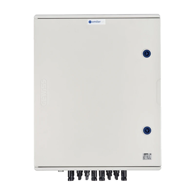 Hermetic DCAC connection board IP66 EMITER with surge arrester DC Dehn 1000V type 1+2 6 x string PV 6 x MPPT arrester AC Dehn type 1+2 100A 3-F FR 100A