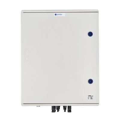 Hermetic DCAC connection board IP66 EMITER with surge arrester DC Dehn 1000V type 2 4 x string PV 4 x MPPT arrester AC Dehn type 2 100A 3-F FR 100A