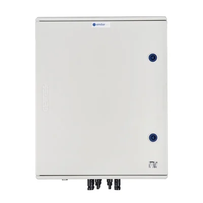 Hermetic DCAC connection board IP66 EMITER with surge arrester DC Dehn 1000V type 2 4 x string PV 4 x MPPT arrester AC Dehn type 2 100A 3-F FR 100A