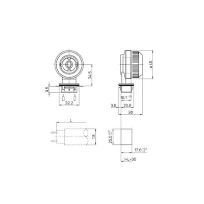 Hermetic socket T8 IP 68