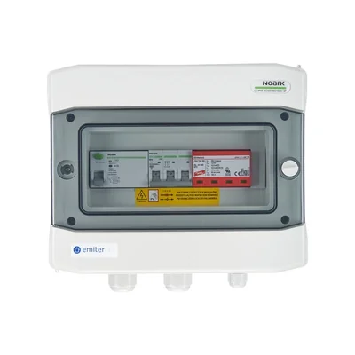 Hermetický IP65 EMITER AC přípojkový rozváděč s AC Dehn svodičem přepětí typ 1+2 10A 3-F RCD typ A 40A/300mA