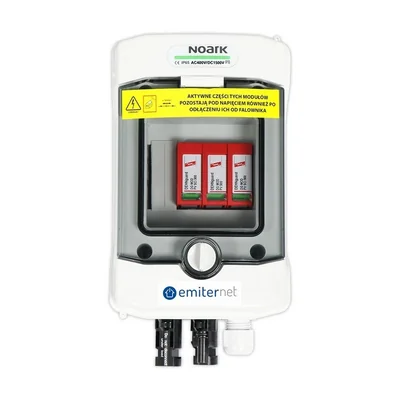 Hermetický IP65 EMITER DC přípojkový rozvaděč s Dehn DC svodičem přepětí 1000V typ 2 1x FV string 1x MPPT