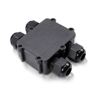 Hermetický kabelový konektor pro elektrické kabely / Počet vodičů: 4 / Průřez vodiče: 0,5-2,5 mm² / Průměr kabelu: 8-12 mm / IP68 / Černá