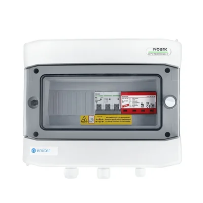 Hermetische AC-Anschlussplatine IP65 EMITER mit AC-Überspannungsableiter Dehn Typ 1+2 25A 3-F
