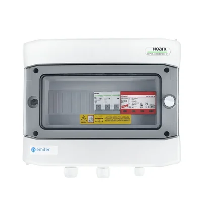 Hermetische AC-Anschlussplatine IP65 EMITER mit AC-Überspannungsableiter Dehn Typ 1+2 50A 3-F
