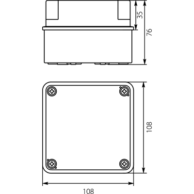 Hermetische Box PH-1B.1 ohne Schwächung von IP65