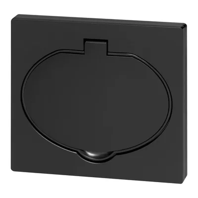 Hermetische Steckdose, IP44, 1x2P+Z (Schuko), schwarz