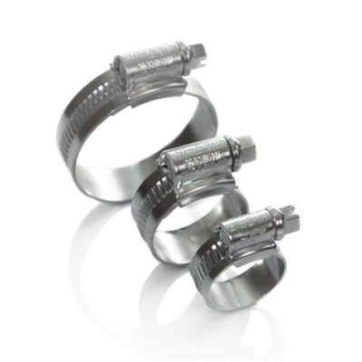 HGSS 70 HI GRIP worm clamp made of 304 stainless steel, range of clamped diameters 50 - 70mm (2 - 2 3/4 inches)