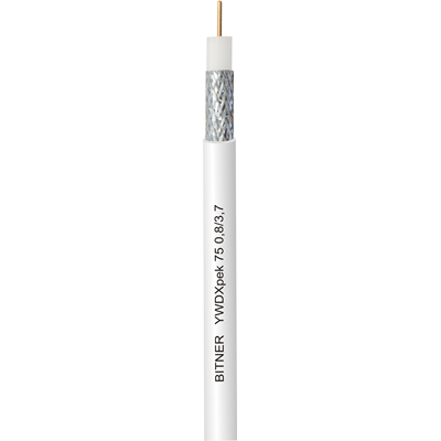 High-frequency coaxial cable YWDXpek 75 0.8/3.7 0.8/3.7