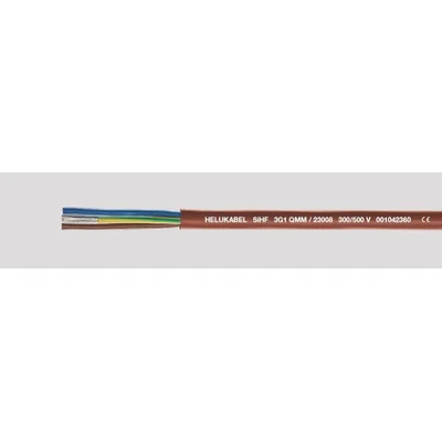 High-temperature resistant silicone wire HELUTHERM SiHF 3G4 mm² brick red, core identification according to DIN VDE 0293-308