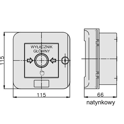 Hlavní automatický spínač alarmu na povrch NC-NO IP55