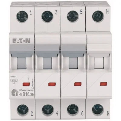 HN-B16/3N Overcurrent circuit breaker 6kA, In=16A, character B, 3+N poles. HN series