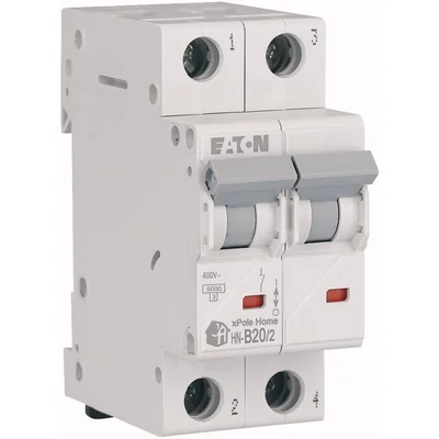 HN-B20/2 Circuit breaker 6kA, In=20A, B-characteristic, 2-pole. HN series