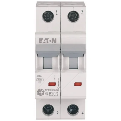 HN-B20/2 Leistungsschalter 6 kA, In = 20 A, B-Charakteristik, 2-polig. HN-Serie
