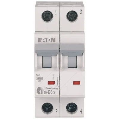 HN-B6/2 Circuit breaker 6kA, In=6A, B-characteristic, 2-pole. HN series