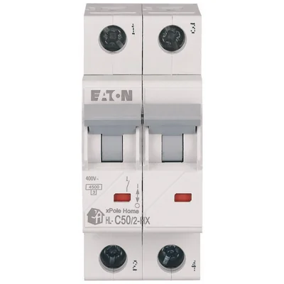 HN-C50/2 Circuit breaker 6kA, In=50A, C characteristic, 2-pole. HN series