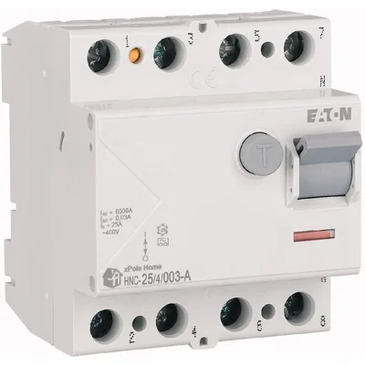 HNC-25/4/003-A Residual Current Circuit Breaker 6kA, In=25A, IΔN=0.03A, Type A, 4-pole. HNC Series