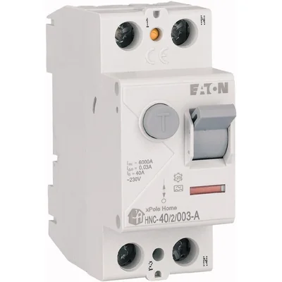 HNC-40/2/003-A Residual Current Circuit Breaker 6kA, In=40A, IΔN=0.03A, Type A, 2-pole. HNC Series
