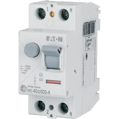HNC-40/2/003-A Residual Current Circuit Breaker 6kA, In=40A, IΔN=0.03A, Type A, 2-pole. HNC Series