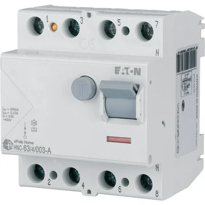 HNC-63/4/003-A Residual Current Circuit Breaker 6kA, In=63A, IΔN=0.03A, Type A, 4-pole. HNC Series