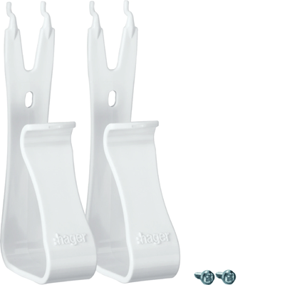 Holder for multimedia devices, plastic, white (set of 2)