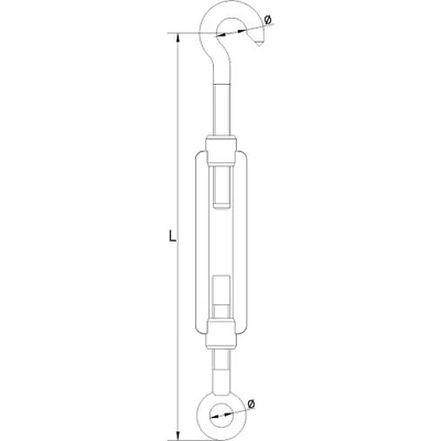 hook-eye tensioning handle; Ø16 /OC/