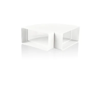 horizontal elbow 110x55 mm, 90 degrees, white 050