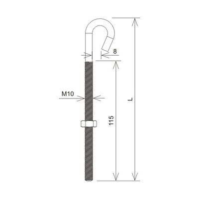 Hot-dip galvanized tensioning eyelet