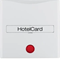 Hotel card adapter-cap with print and red lens, white gloss