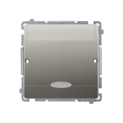 Hotel switch with backlight 10A 2A satin metallised